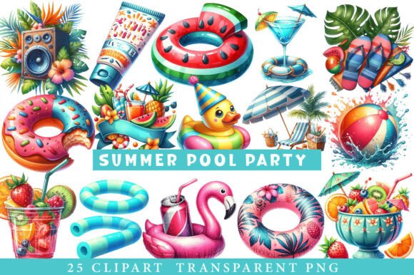 Download Summer Pool Party Clipart - Premium Resources