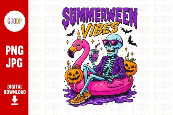 Download Summerween Skeleton Pool Party Png - Premium Resources